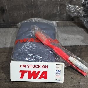 TWA Red and Navy Travel Amenity Kit